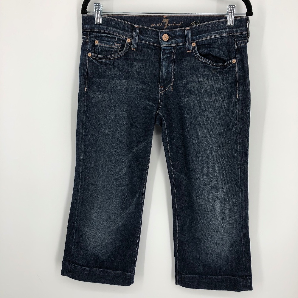 7 For All Mankind Womens Dojo Jeans Size 28 Dark‎ Wash Cropped